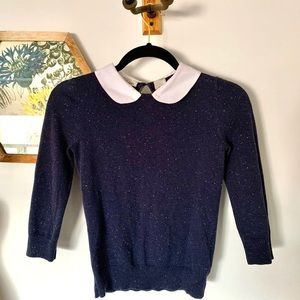 Collared sweater with sprinkle pattern
